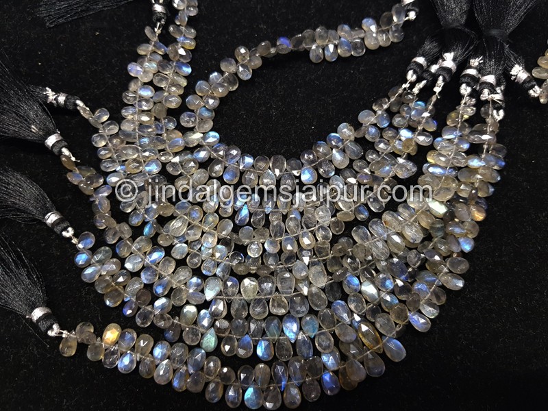 Labradorite Faceted Pear Beads